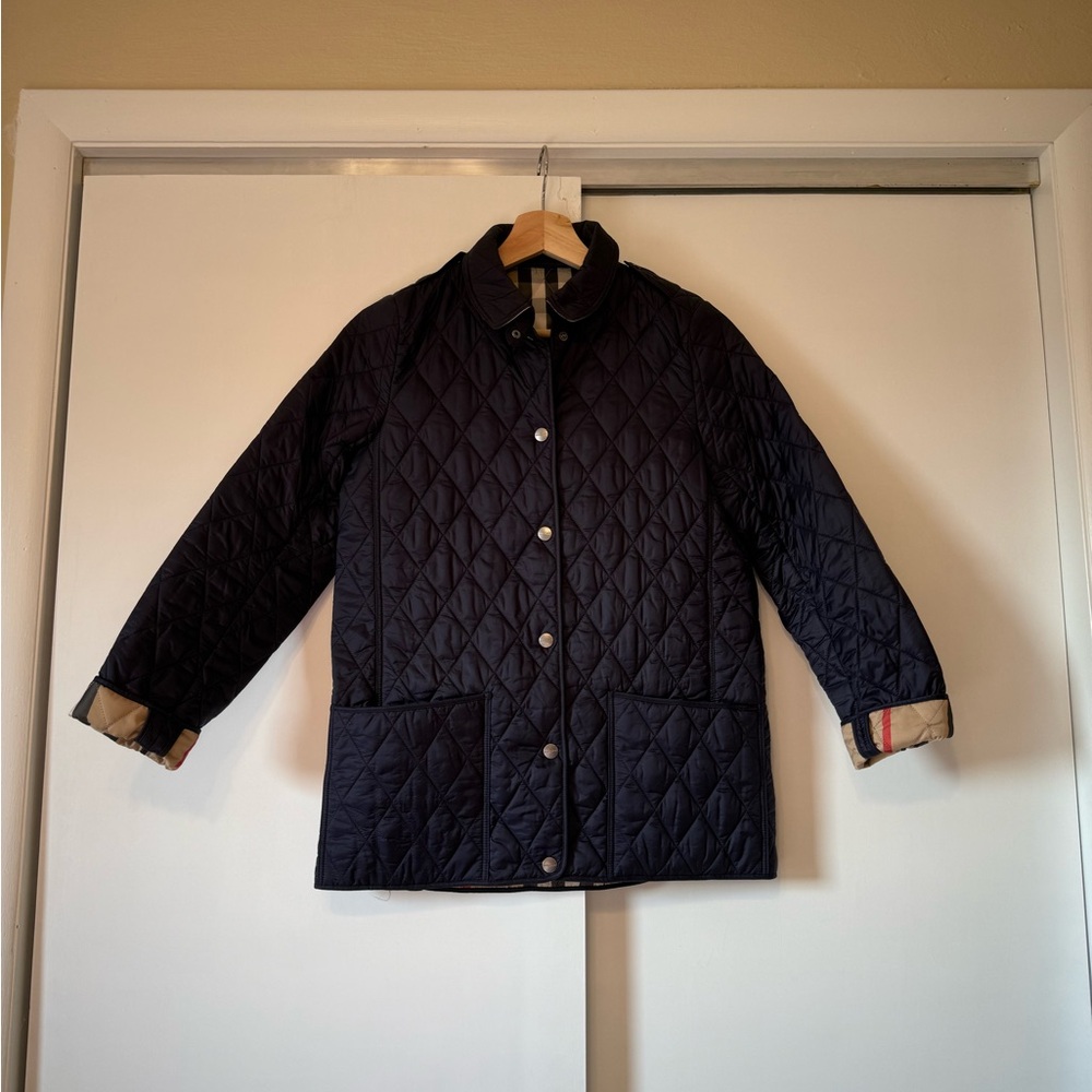 Burberry Navy Quilted Kids Puffer Jacket